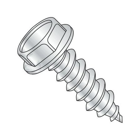 NEWPORT FASTENERS Sheet Metal Screw, #12 x 2 in, Zinc Plated Steel Hex Head Slotted Drive, 1200 PK 727360-1200